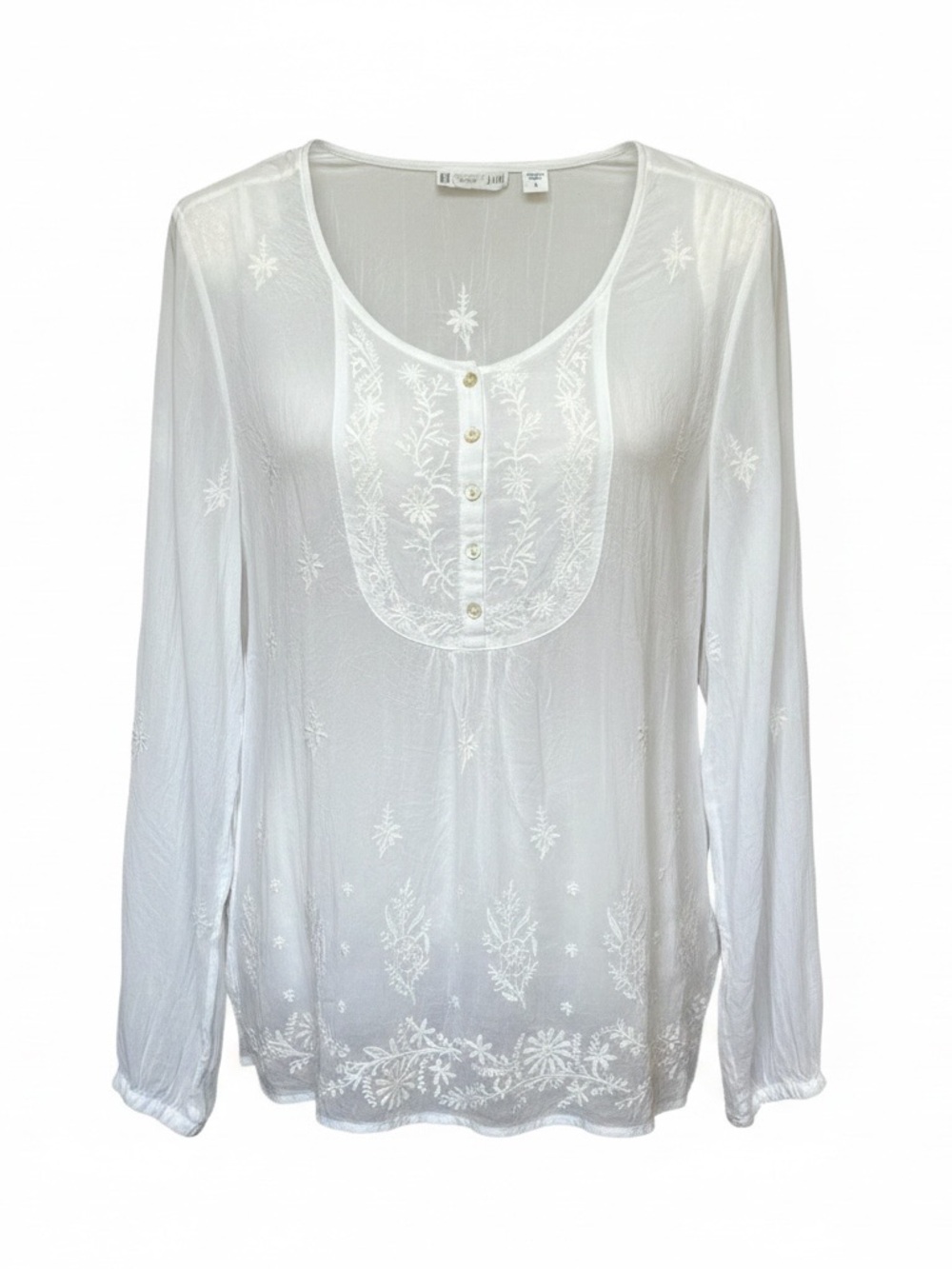 J Jill Uncommon Threads Embroidered Blouse Size L